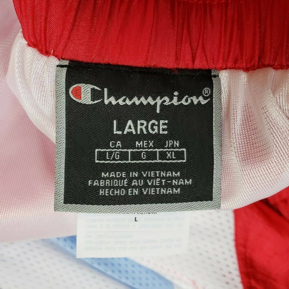 Champion Life Nylon Warm Up Pants In Red  Blue White - Picture 7 of 11